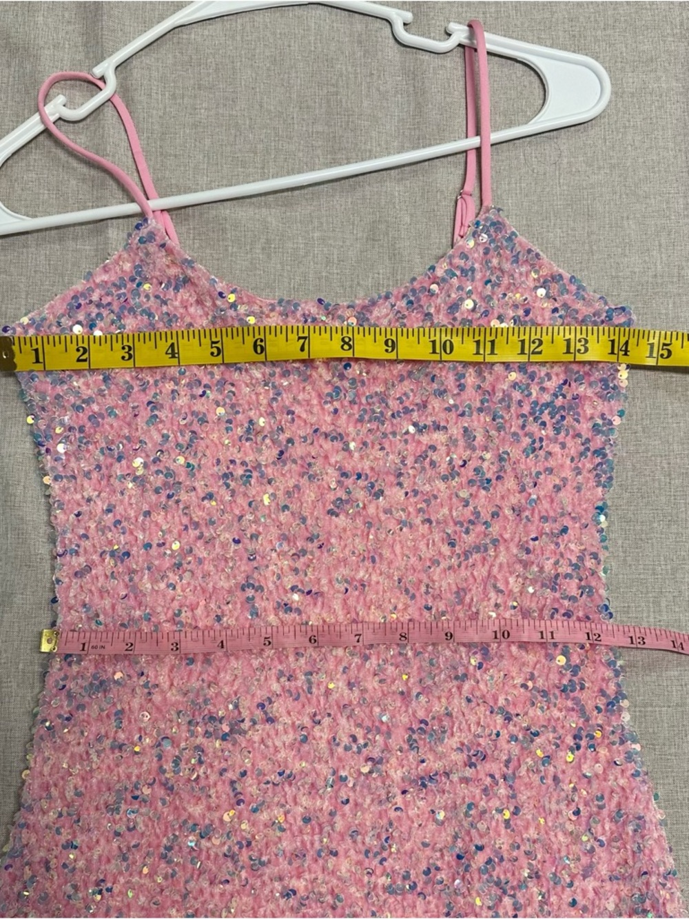 Lucy in the Sky Pink Sequin Mini Bodycon Dress Sleeveless Size S - Picture 5 of 8